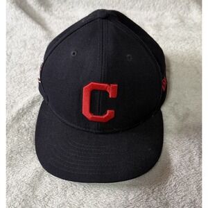 New Era 9FIFTY Cleveland Indians Chief Wahoo Snapback Hat M/L Navy MLB